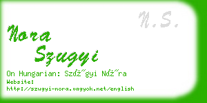 nora szugyi business card